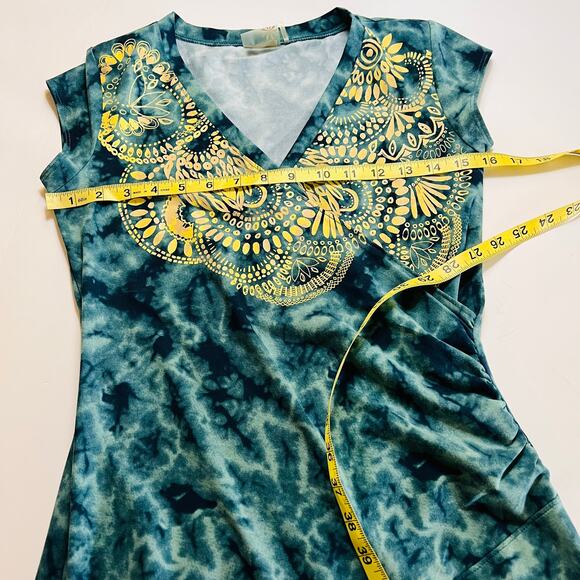 Athleta Nectar Tatoo Tie Dye Printed Surplice Neck Dress Size XS Petite - Picture 6 of 8